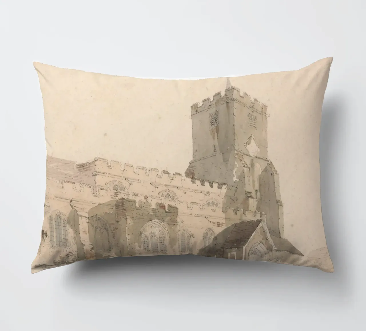 J.M.W. Turner - Esterno di una chiesa d'epoca - Arte inglese cuscino da ClubArt