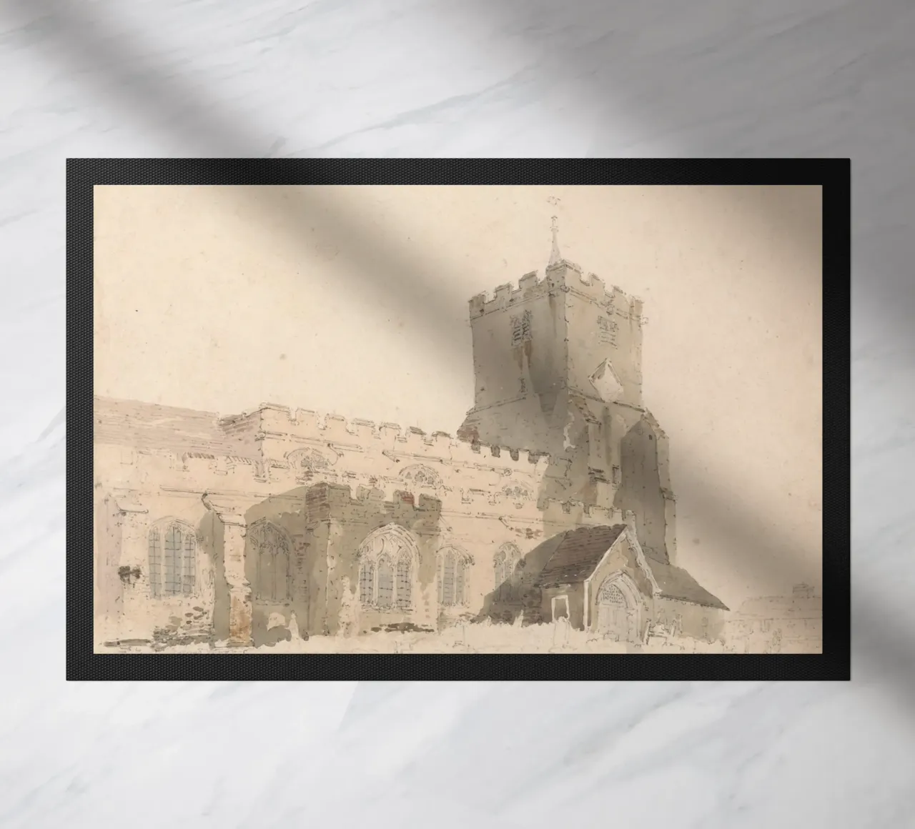 J.M.W. Turner - Esterno di una chiesa d'epoca - Arte inglese zerbino da ClubArt