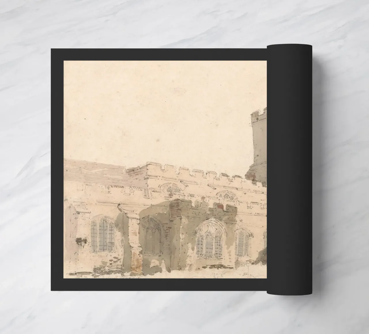 J.M.W. Turner - Esterno di una chiesa d'epoca - Arte inglese zerbino da ClubArt