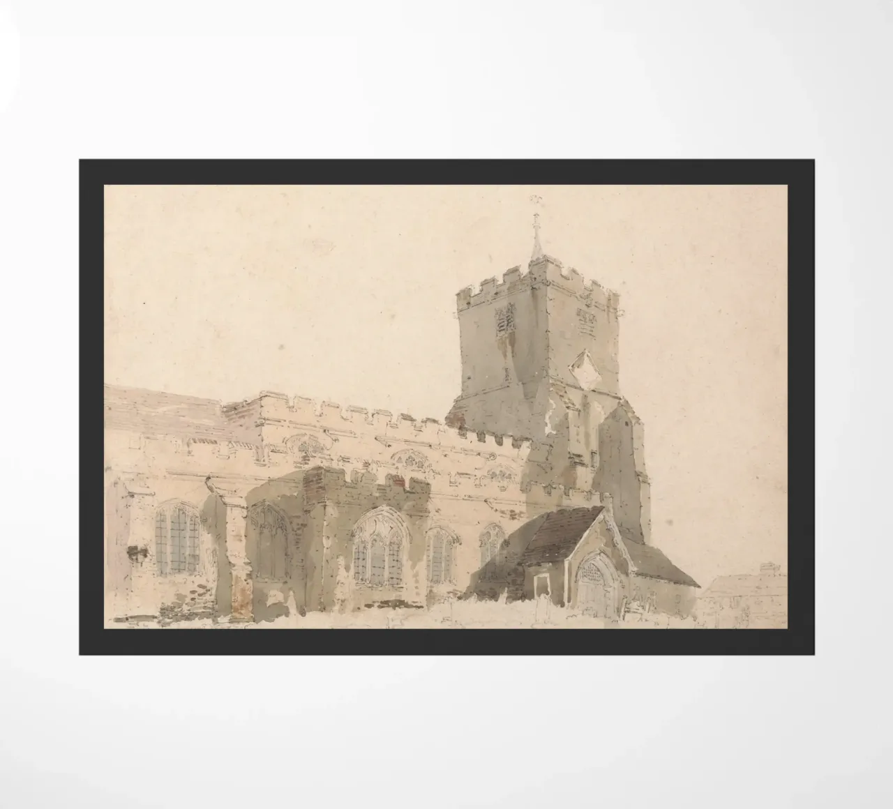 J.M.W. Turner - Esterno di una chiesa d'epoca - Arte inglese zerbino da ClubArt