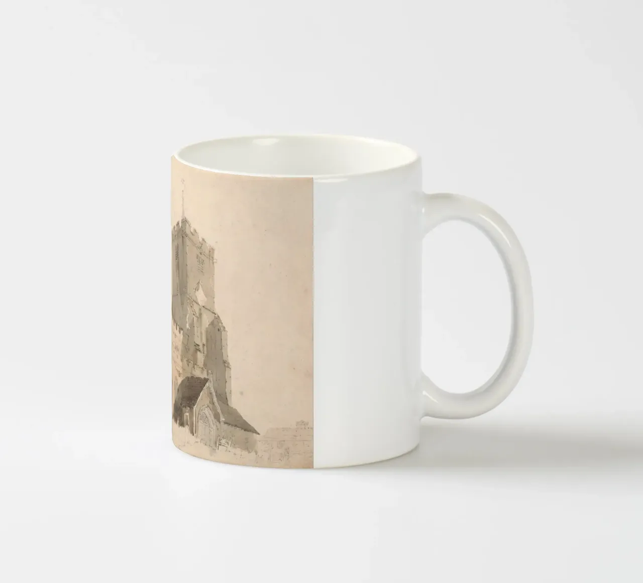 J.M.W. Turner - Esterno di una chiesa d'epoca - Arte inglese tazza in ceramica da ClubArt