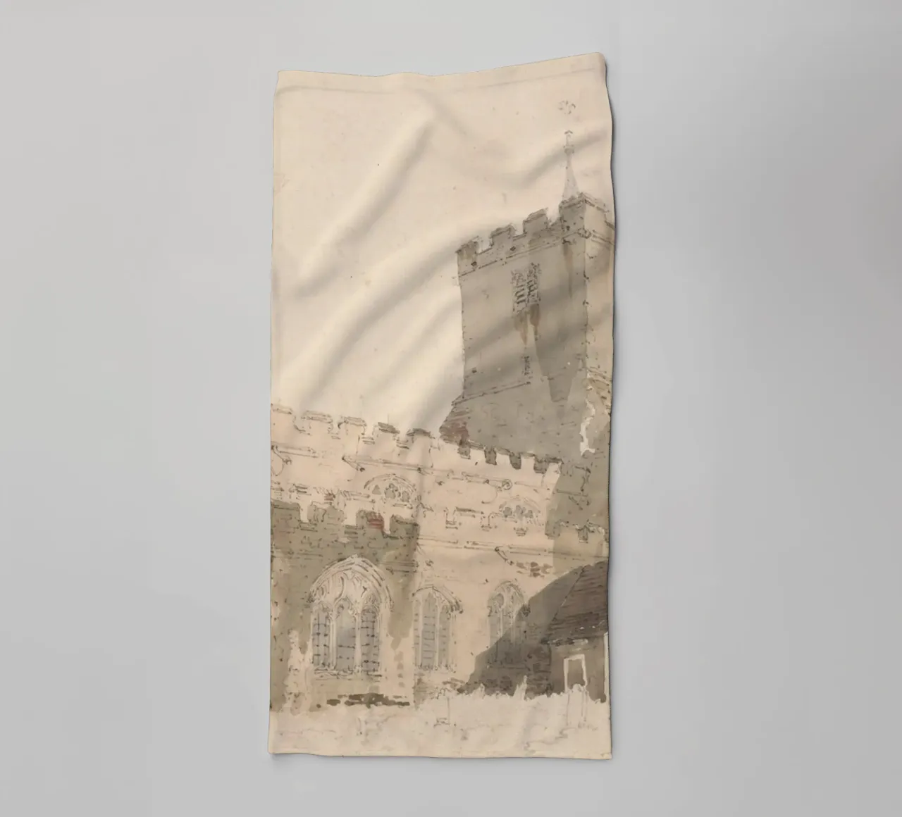 J.M.W. Turner - Esterno di una chiesa d'epoca - Arte inglese asciugamano da bagno da ClubArt