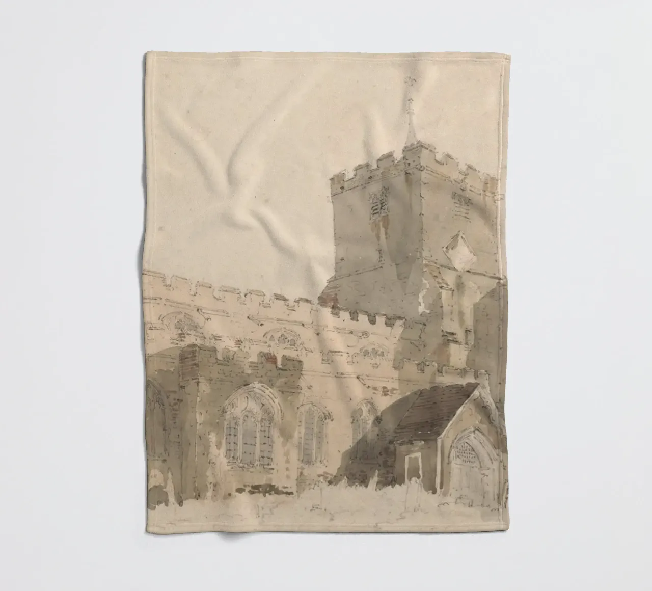 J.M.W. Turner - Esterno di una chiesa d'epoca - Arte inglese coperta in pile da ClubArt