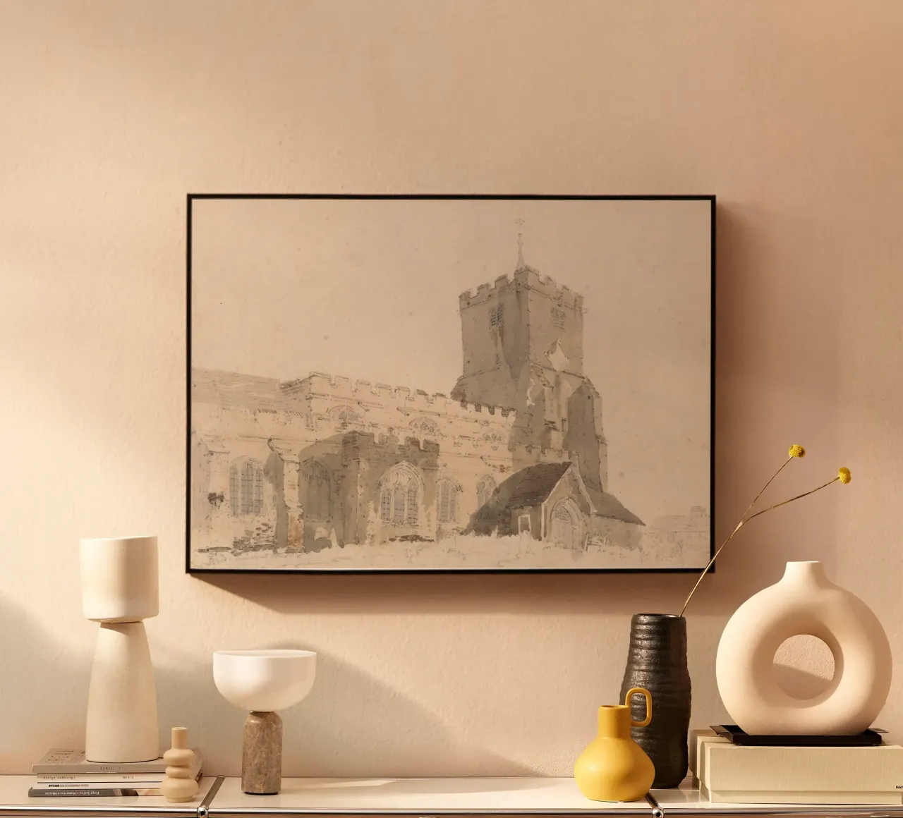 J.M.W. Turner - Außenansicht einer Kirche - Englische Kunst Acryl-Glas von ClubArt