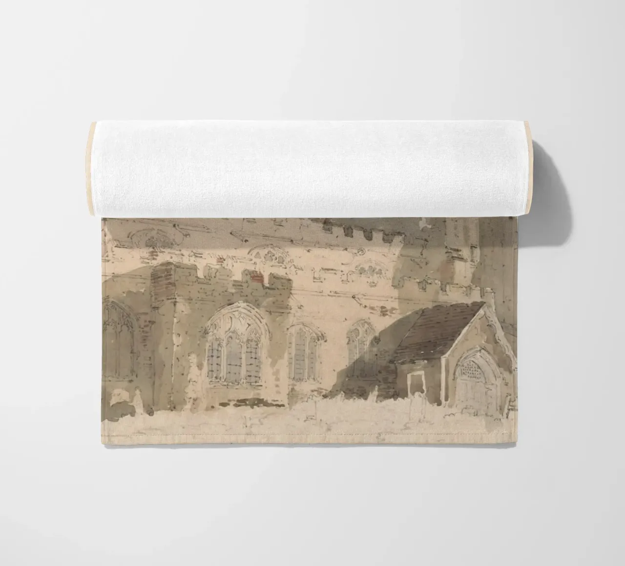 J.M.W. Turner - Esterno di una chiesa d'epoca - Arte inglese telo mare da ClubArt