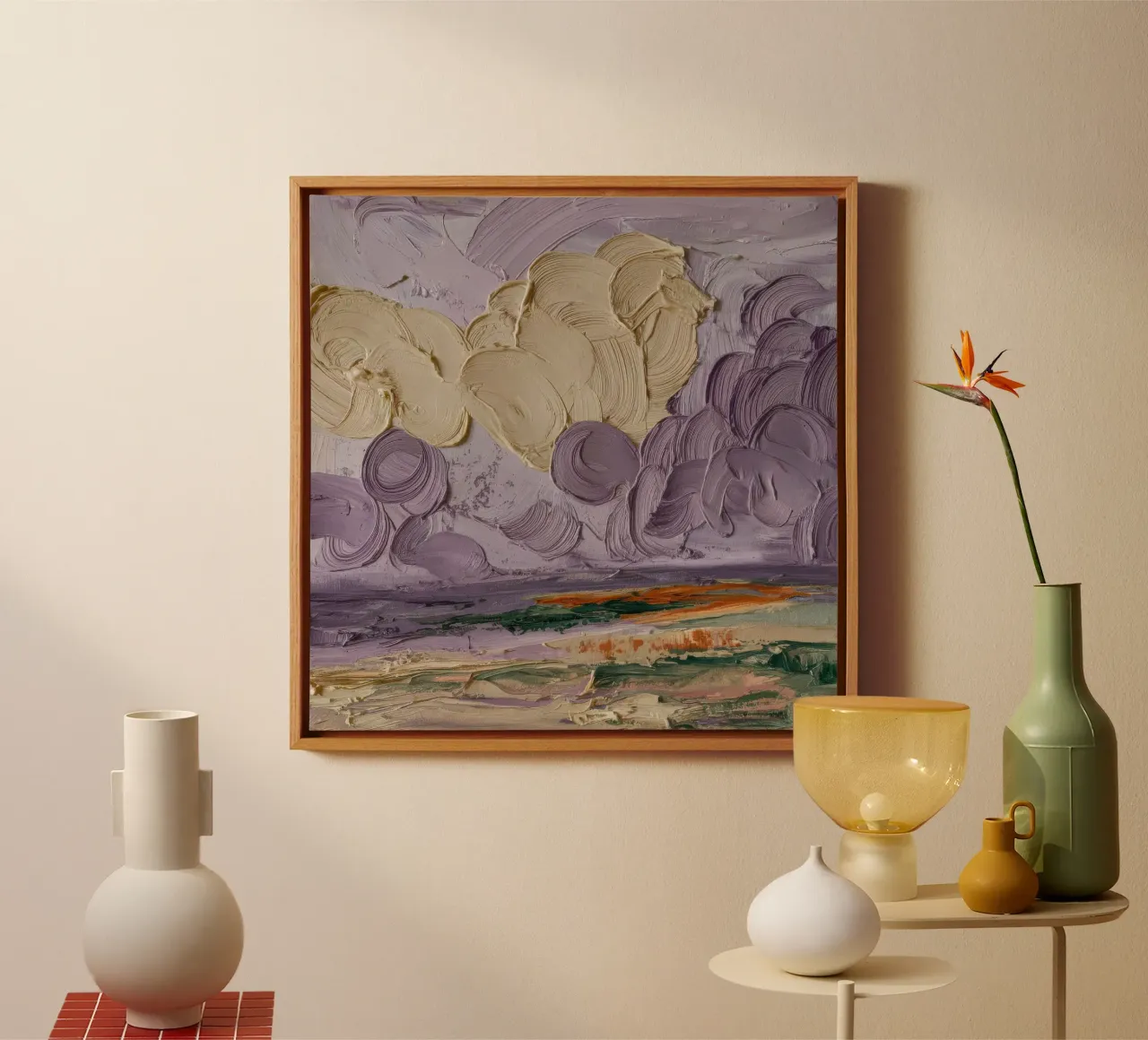 Hemelse Wolkenlandschap Droom canvas met Baklijst van Lush Essence