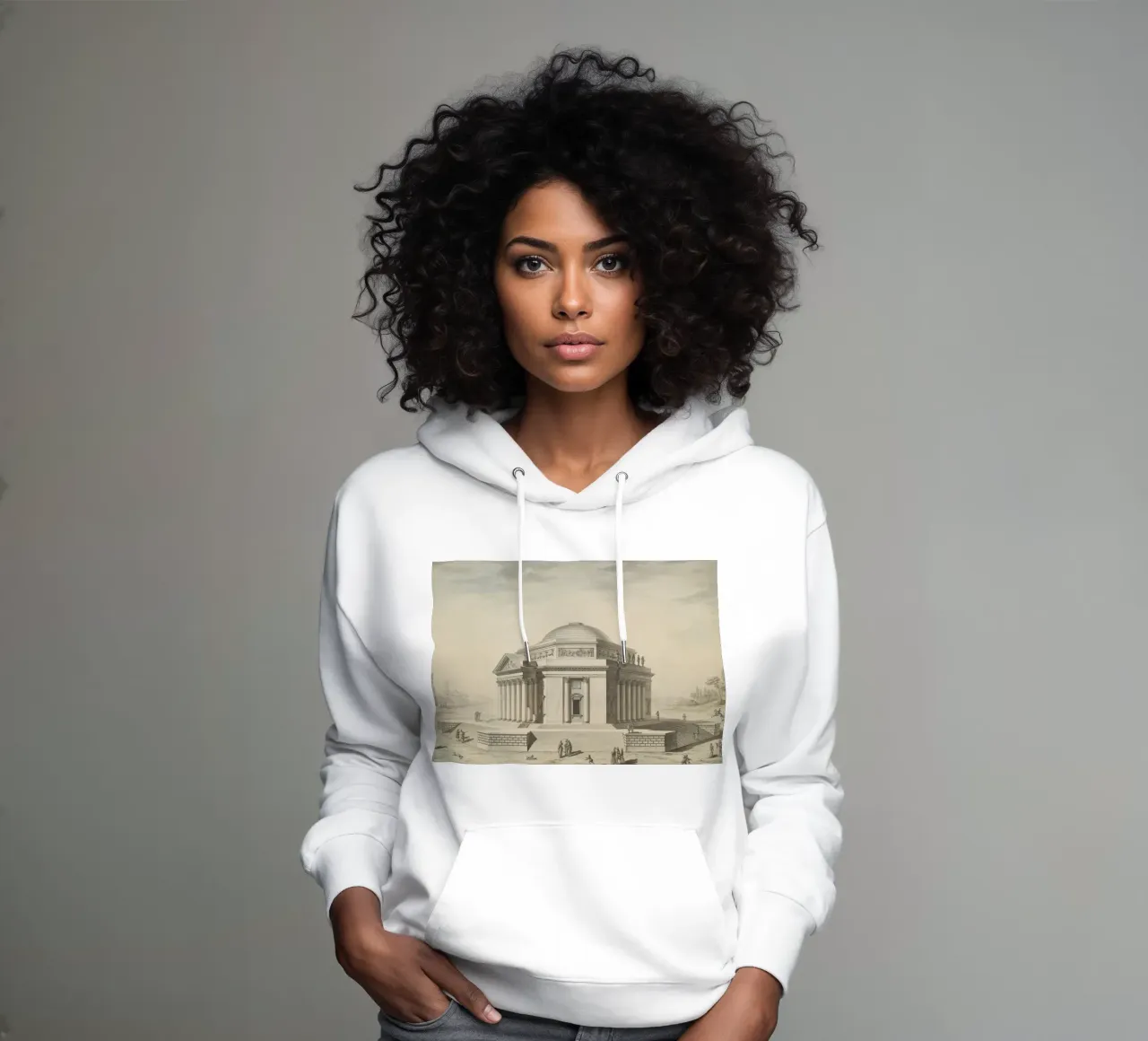 Vintage Pantheon Sketch - Classical Roman Architecture Art hoodie by ClubArt