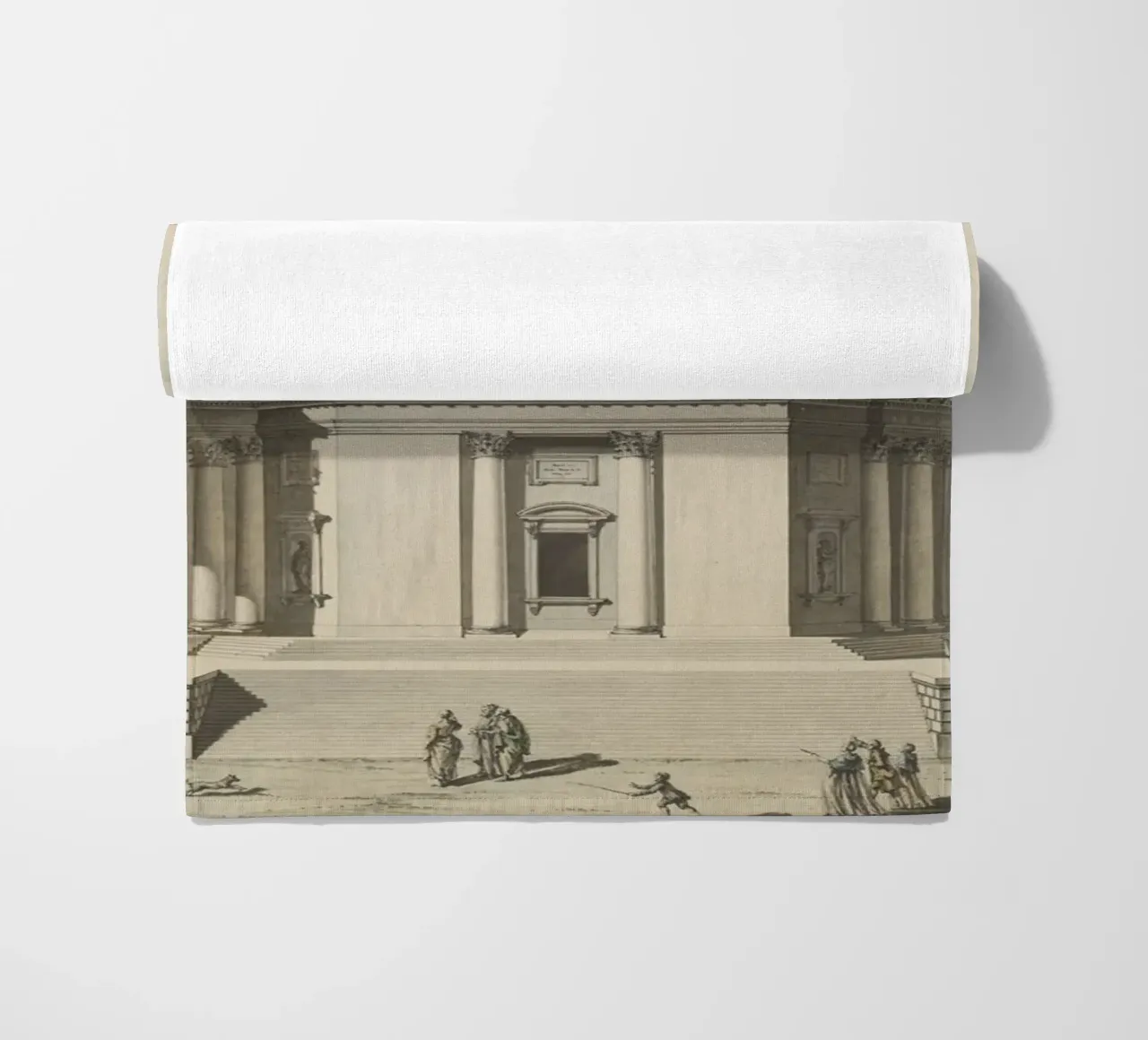 Vintage Pantheon Sketch - Classical Roman Architecture Art beach towel by ClubArt