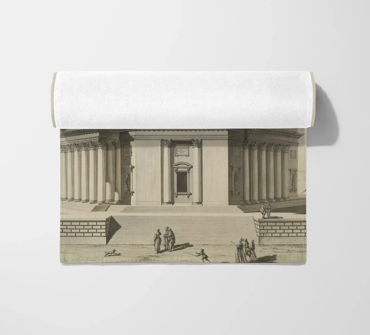 Vintage Pantheon Sketch - Classical Roman Architecture Art beach towel by ClubArt