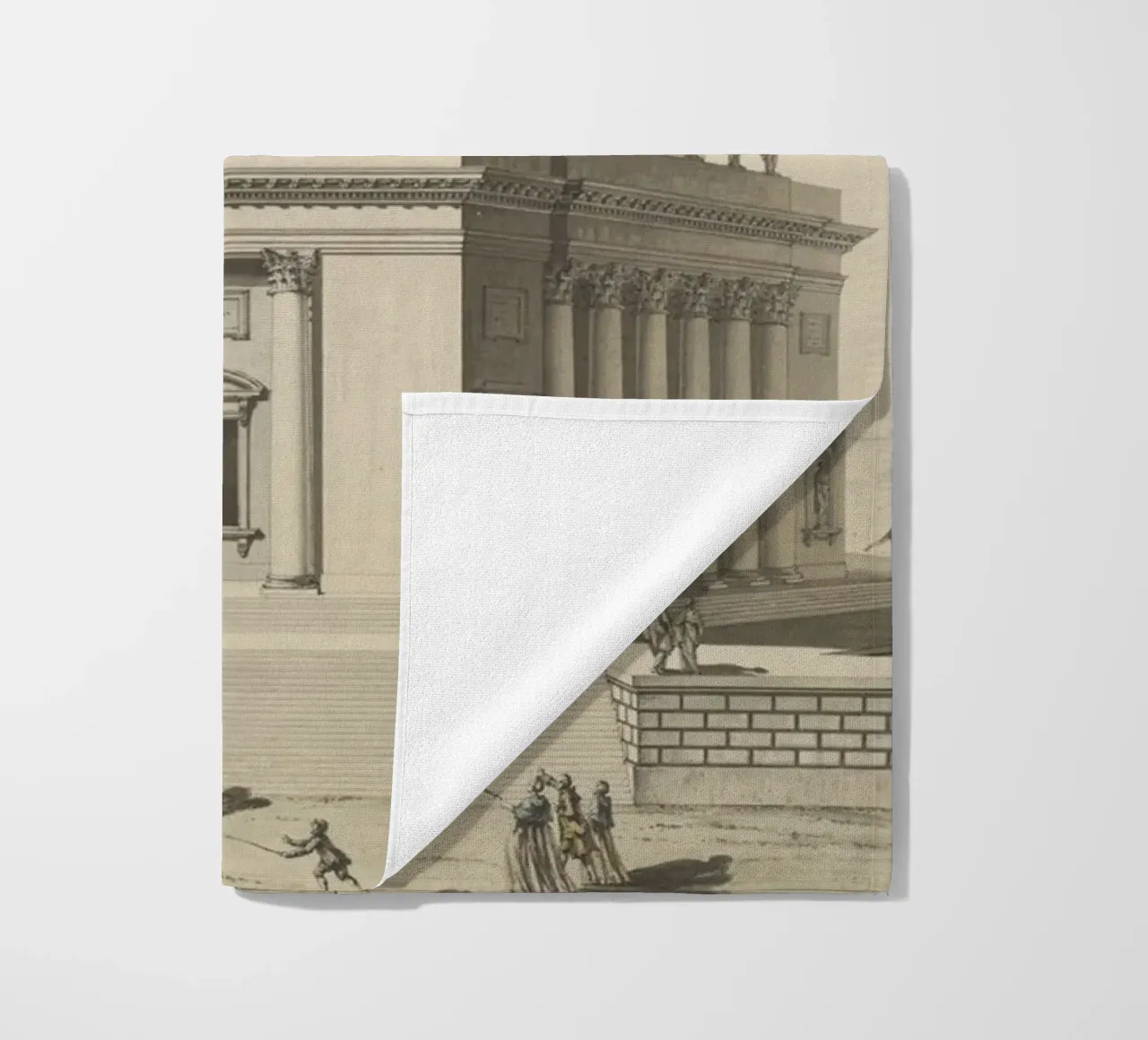 Vintage Pantheon Sketch - Classical Roman Architecture Art beach towel by ClubArt