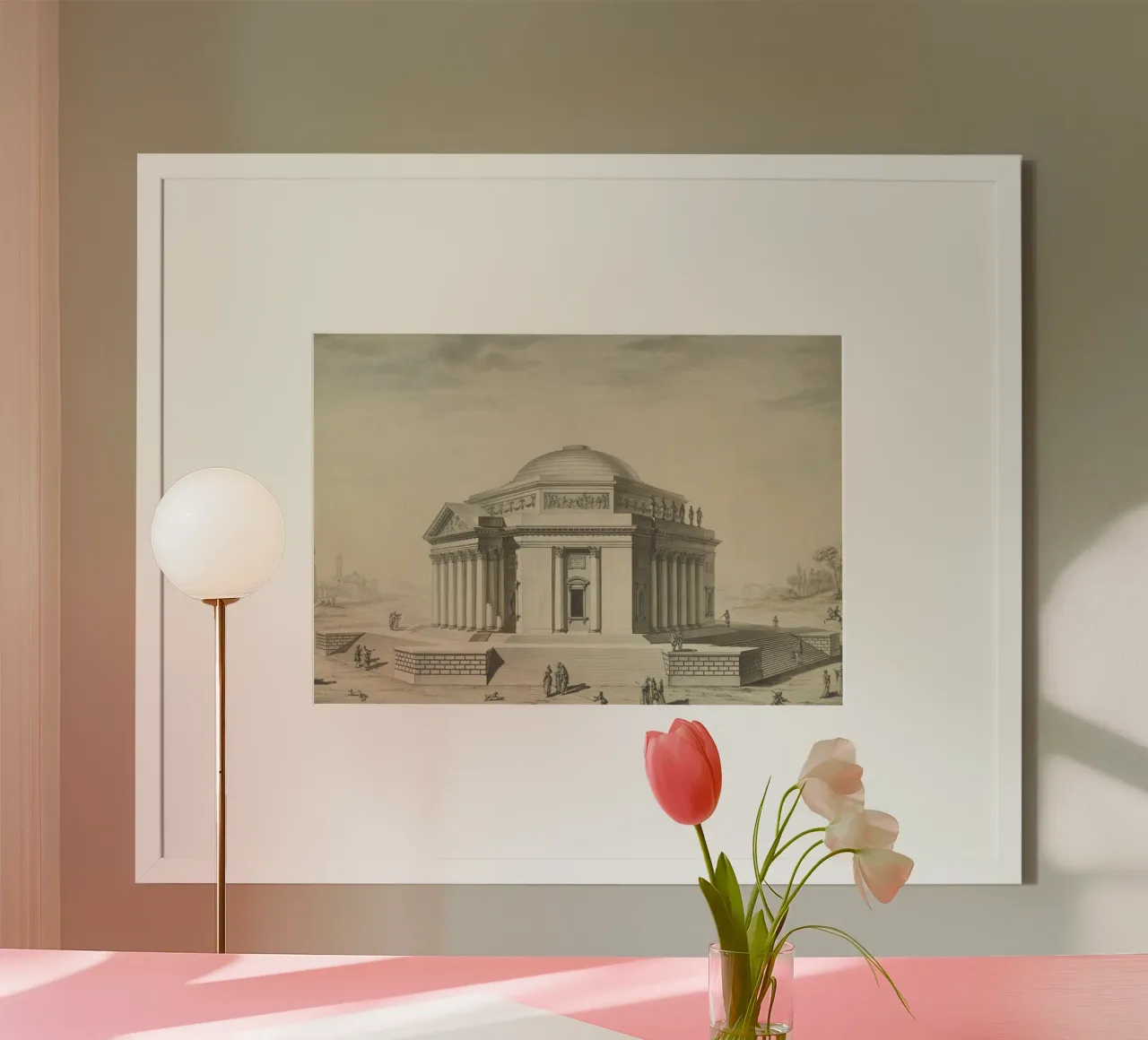Vintage Pantheon Sketch - Classical Roman Architecture Art poster by ClubArt