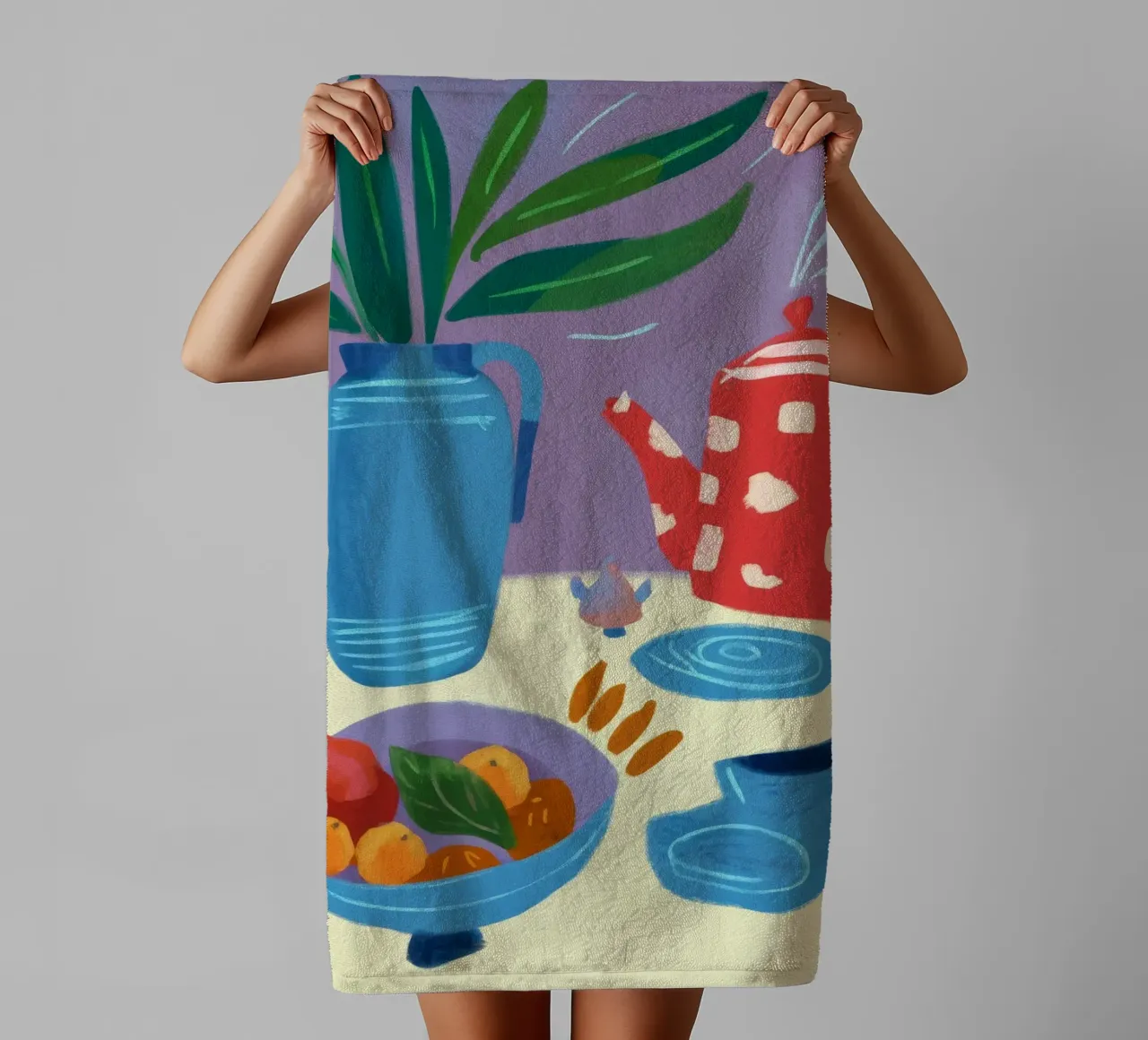 Fruitful Abstract Tea towel by Moonlite Desire
