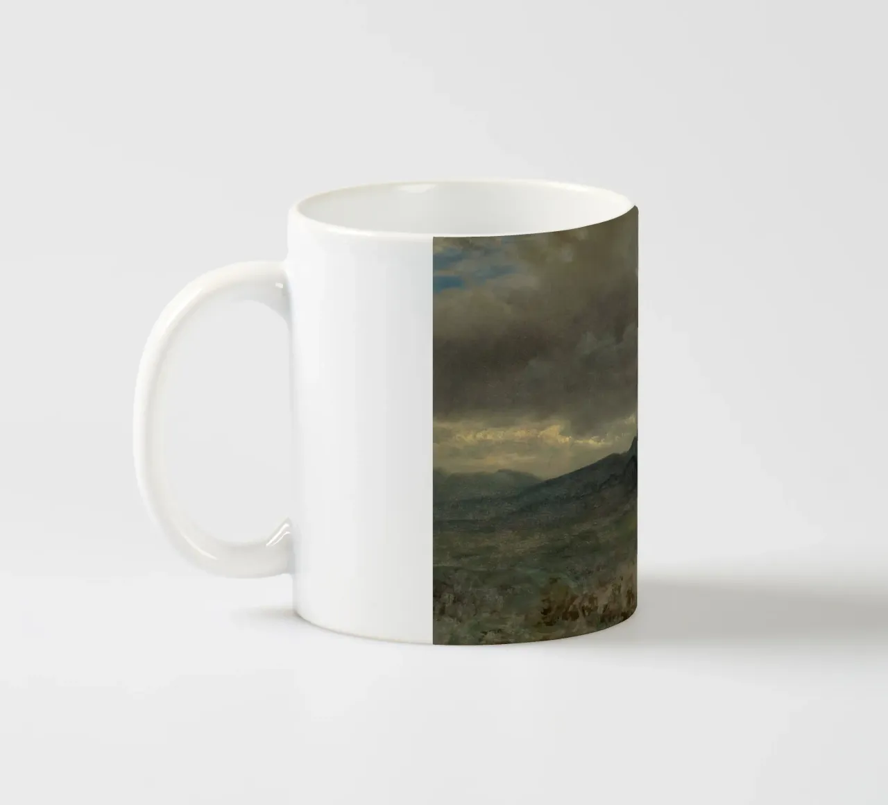 Albert Bierstadt - Paesaggio montano tempestoso - Fiume Hudson tazza in ceramica da ClubArt