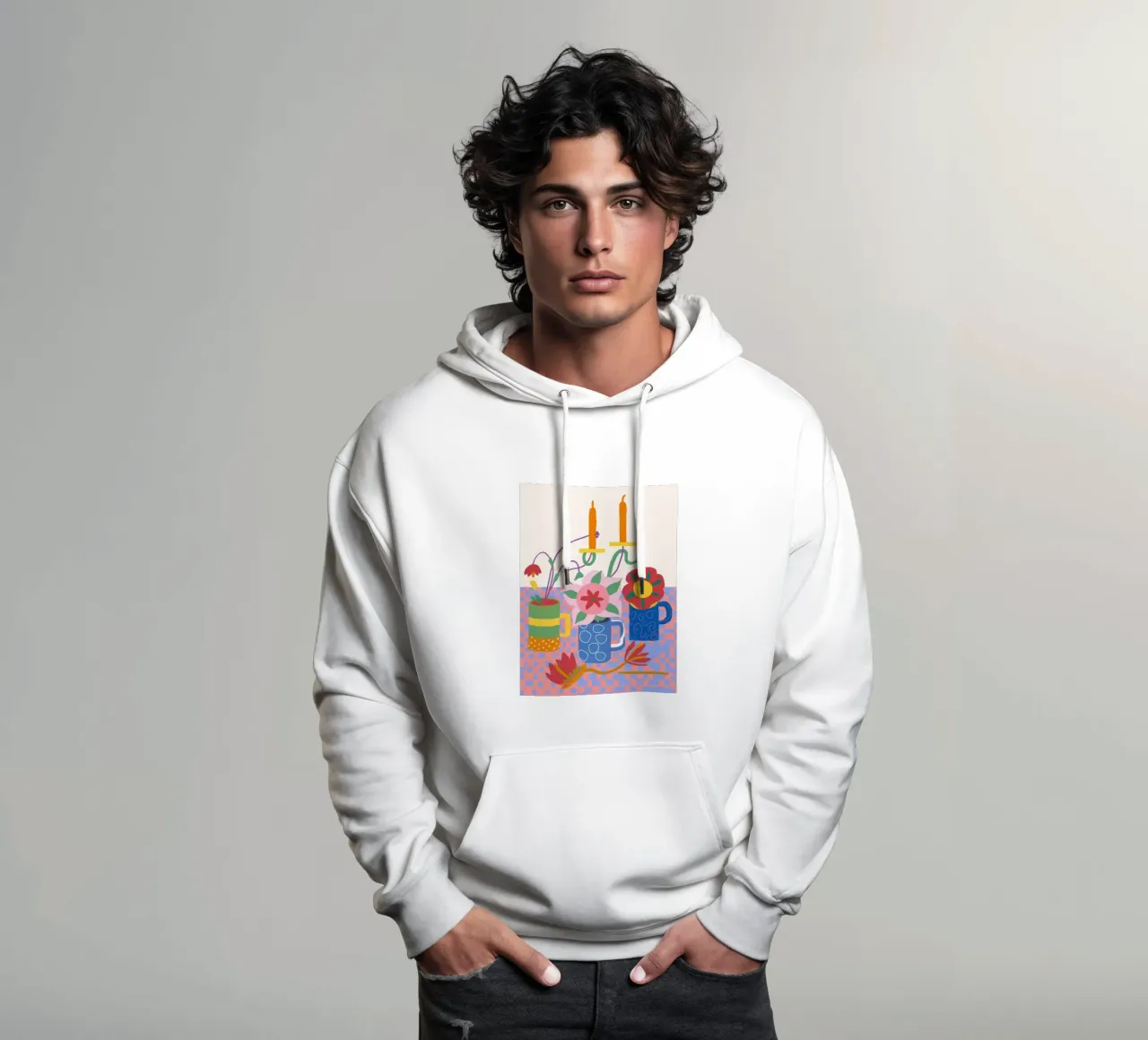 Caos de colores a la luz de las velas sudadera con capucha de Moonlite Desire