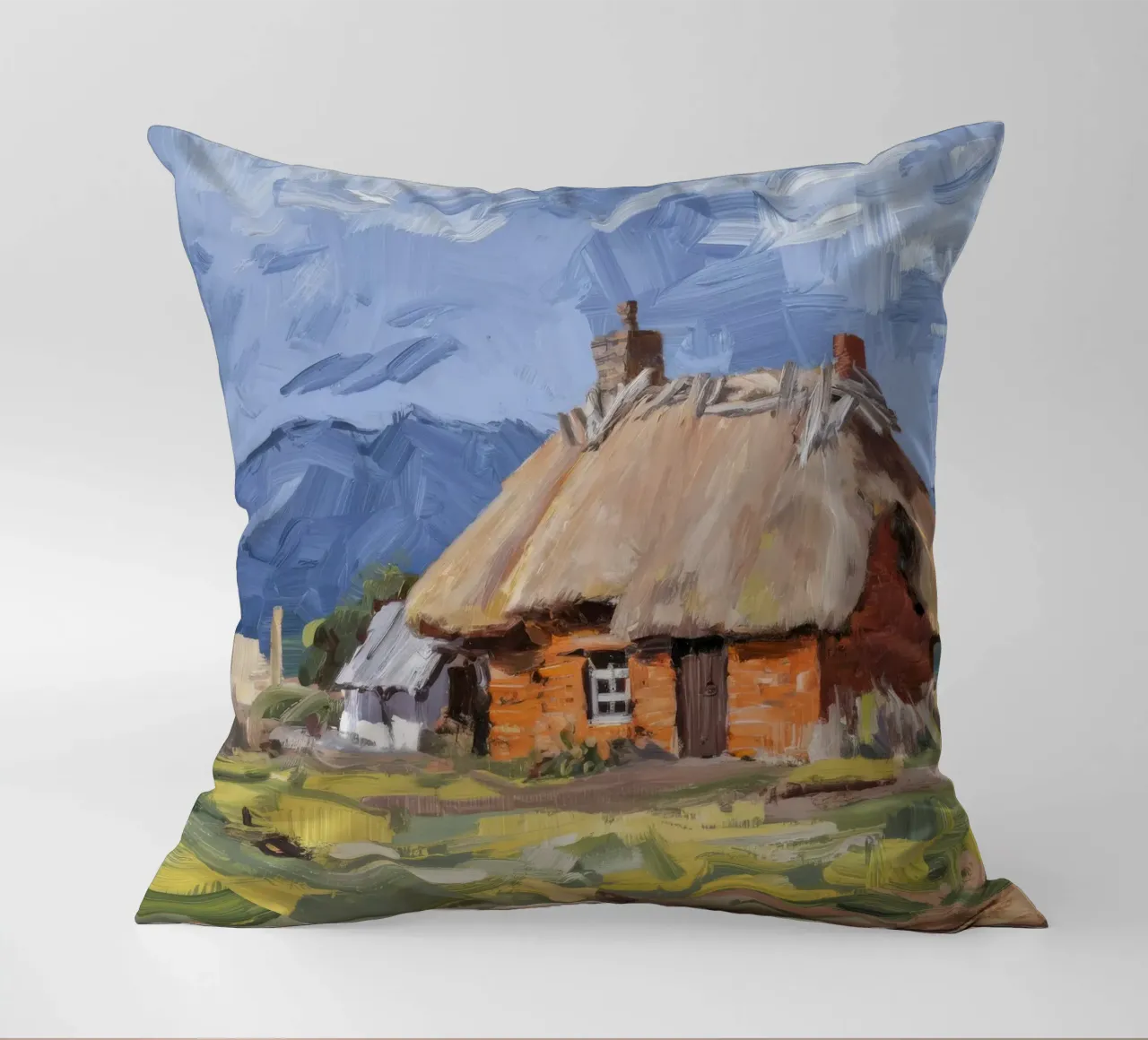 Thatched Roof Homestead decorative cushion by Radiance Landscape