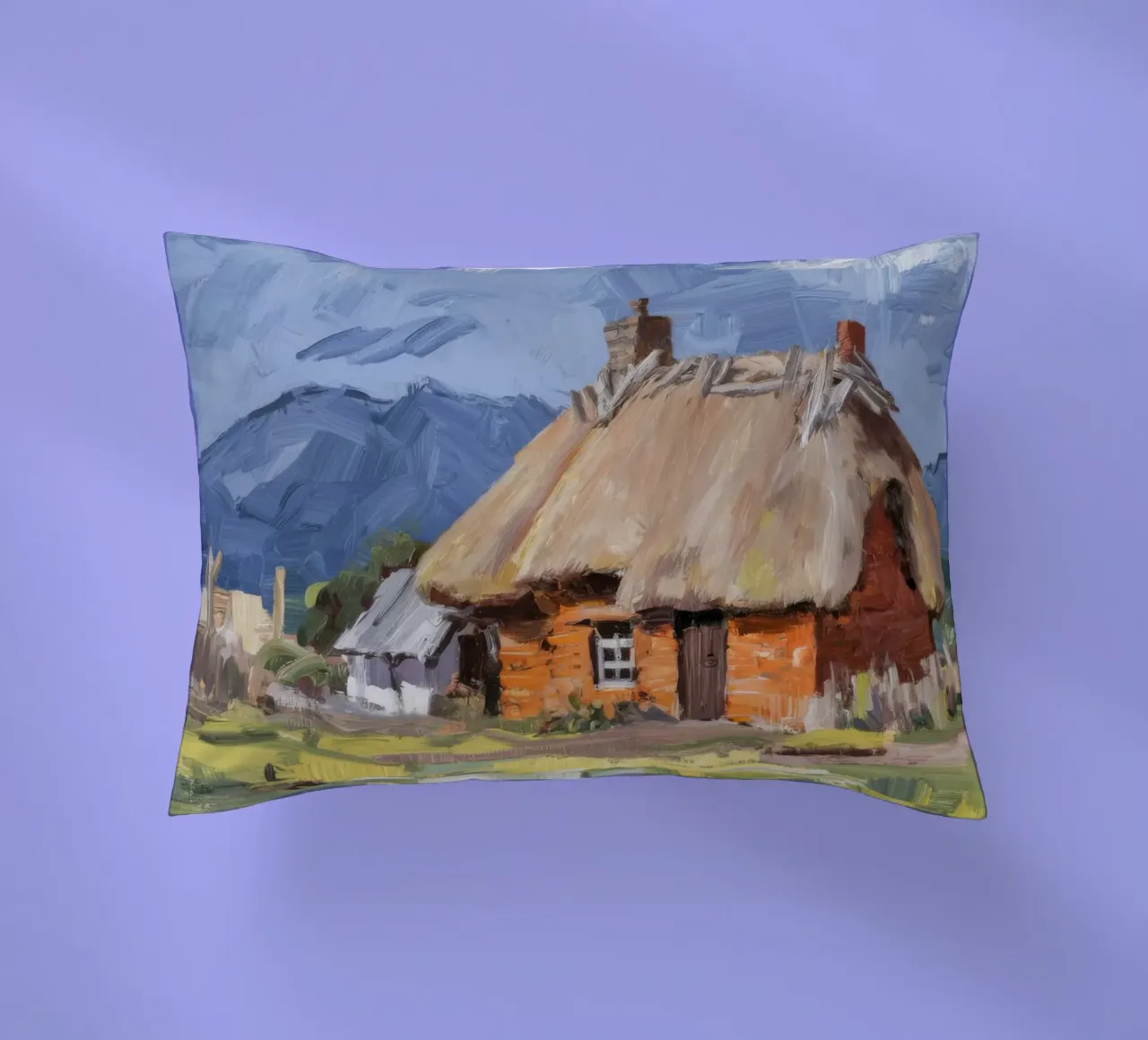 Thatched Roof Homestead decorative cushion by Radiance Landscape