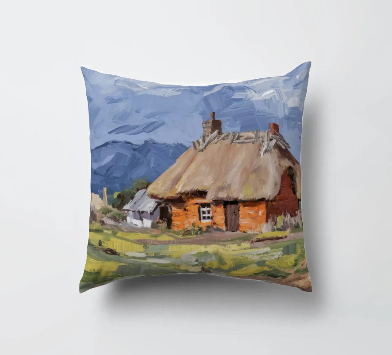 Thatched Roof Homestead decorative cushion by Radiance Landscape