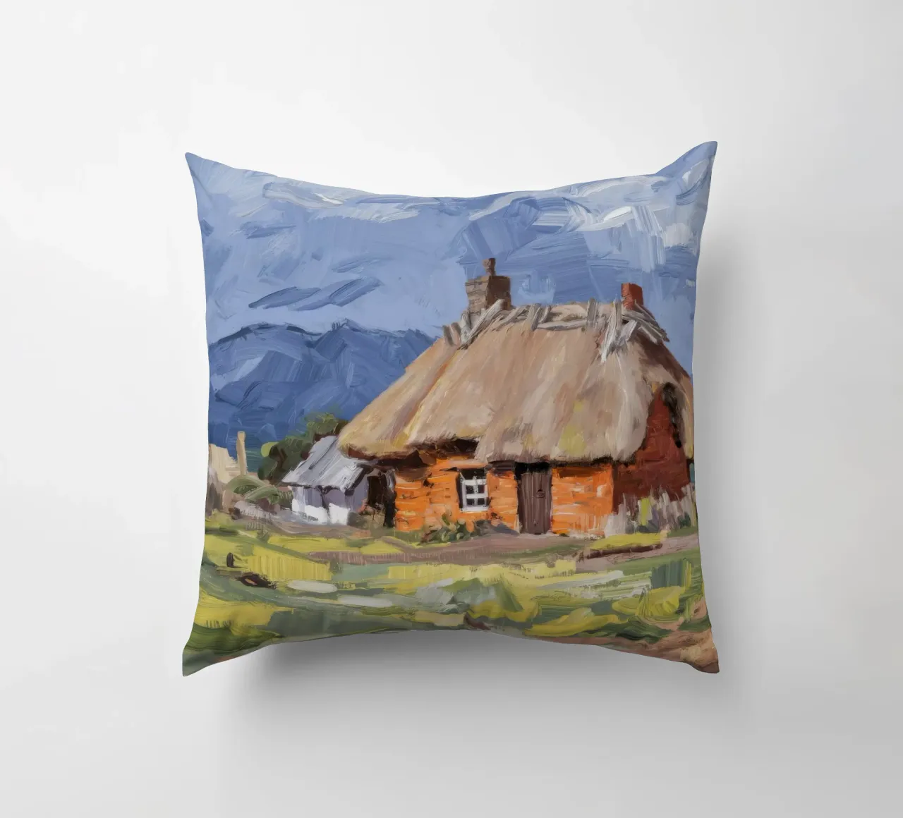 Thatched Roof Homestead decorative cushion by Radiance Landscape