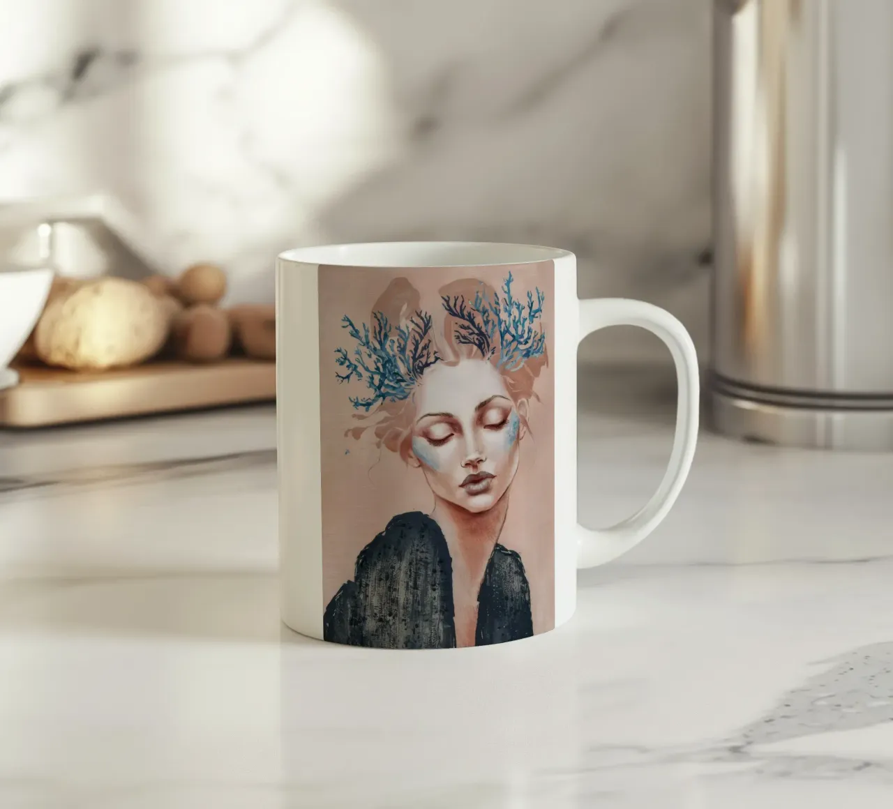 Fiore di gelo aureolato tazza in ceramica da Vivid Reverie