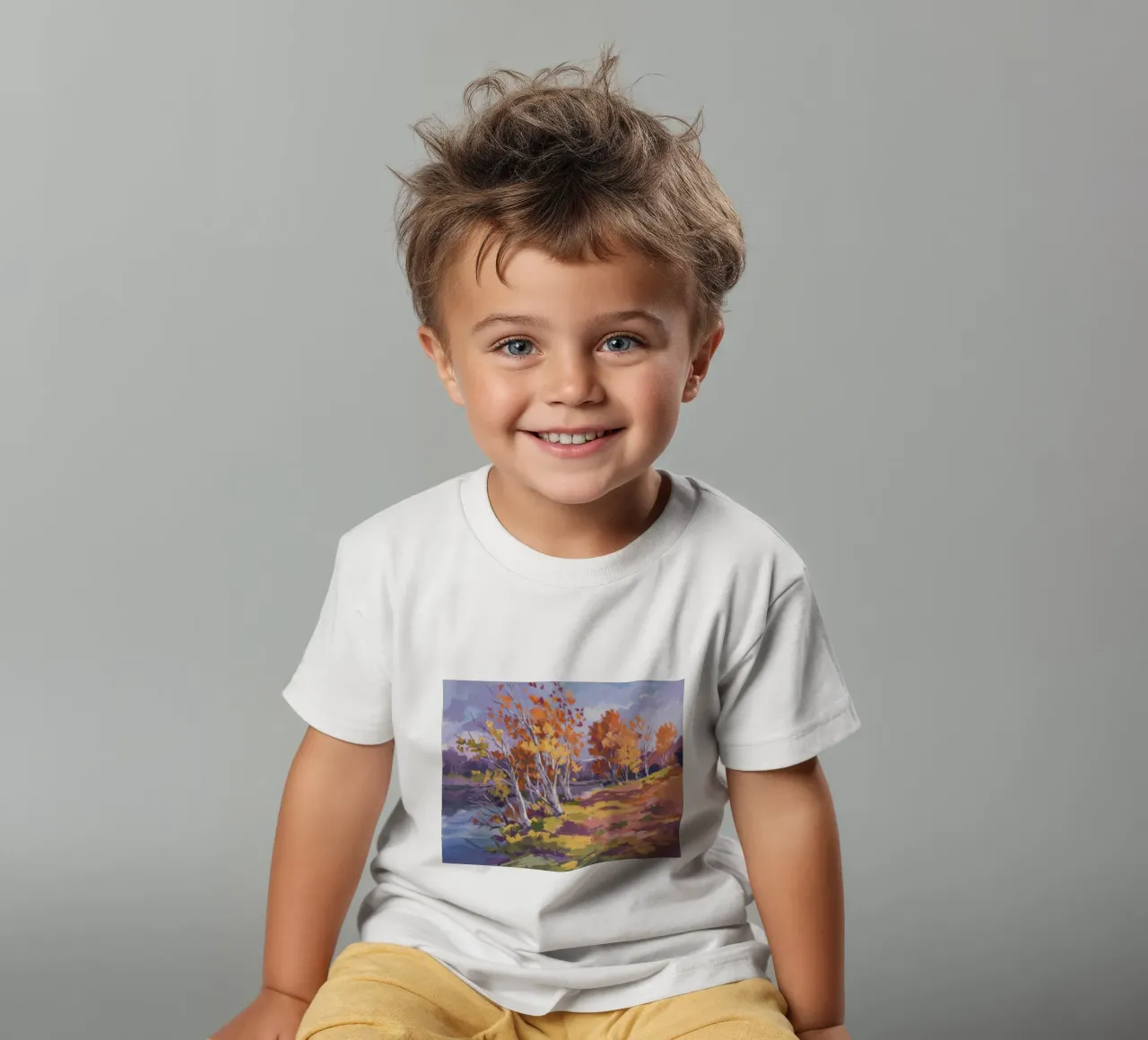 Autumn Birch Serenade kids t-shirt by Radiance Landscape