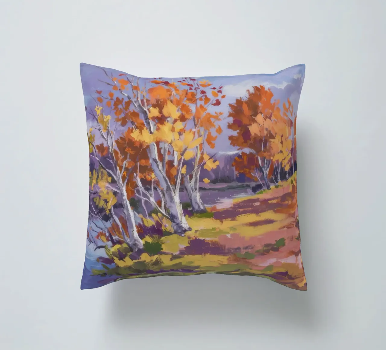 Serenata d'autunno alle betulle cuscino da Radiance Landscape
