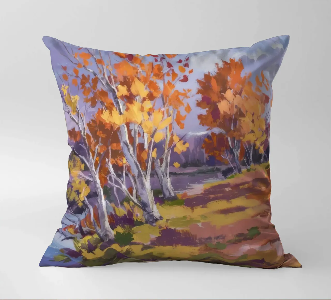 Serenata d'autunno alle betulle cuscino da Radiance Landscape