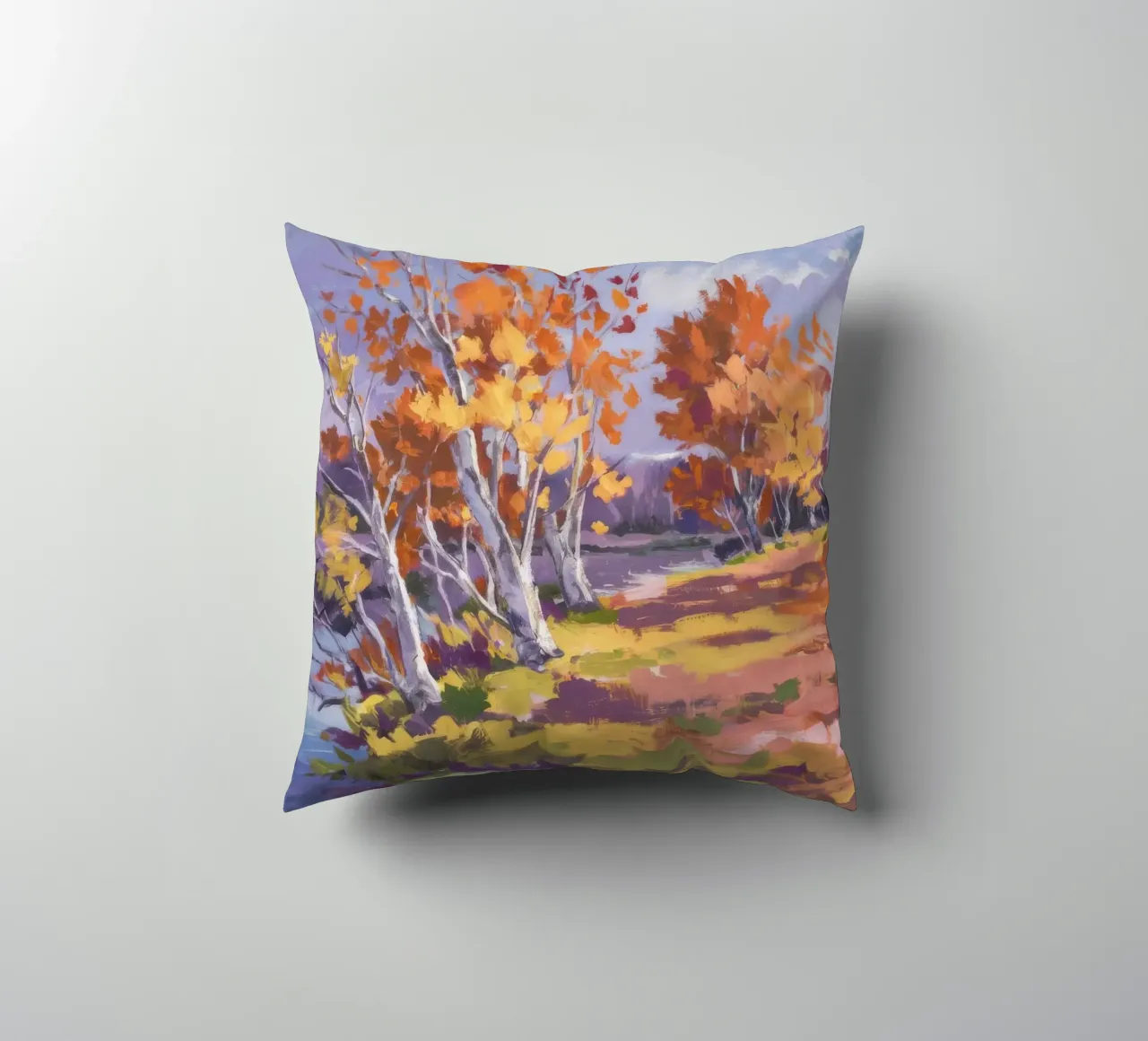 Serenata d'autunno alle betulle cuscino da Radiance Landscape