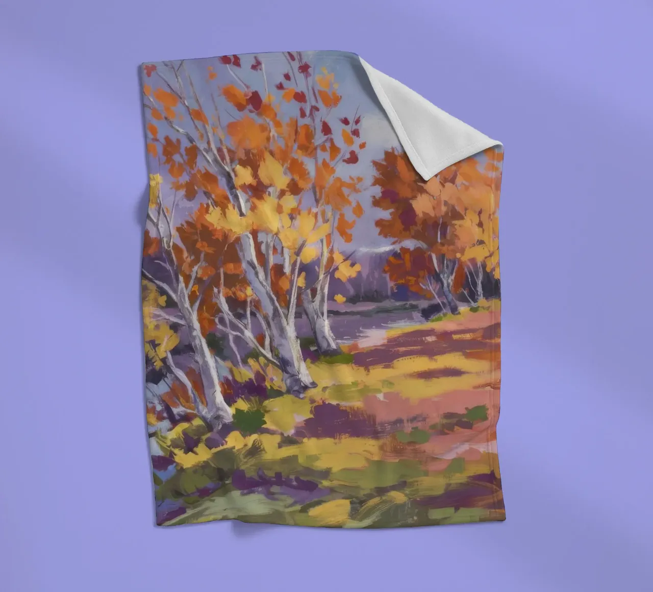 Herbstliche Birkenserenade Fleecedecke von Radiance Landscape