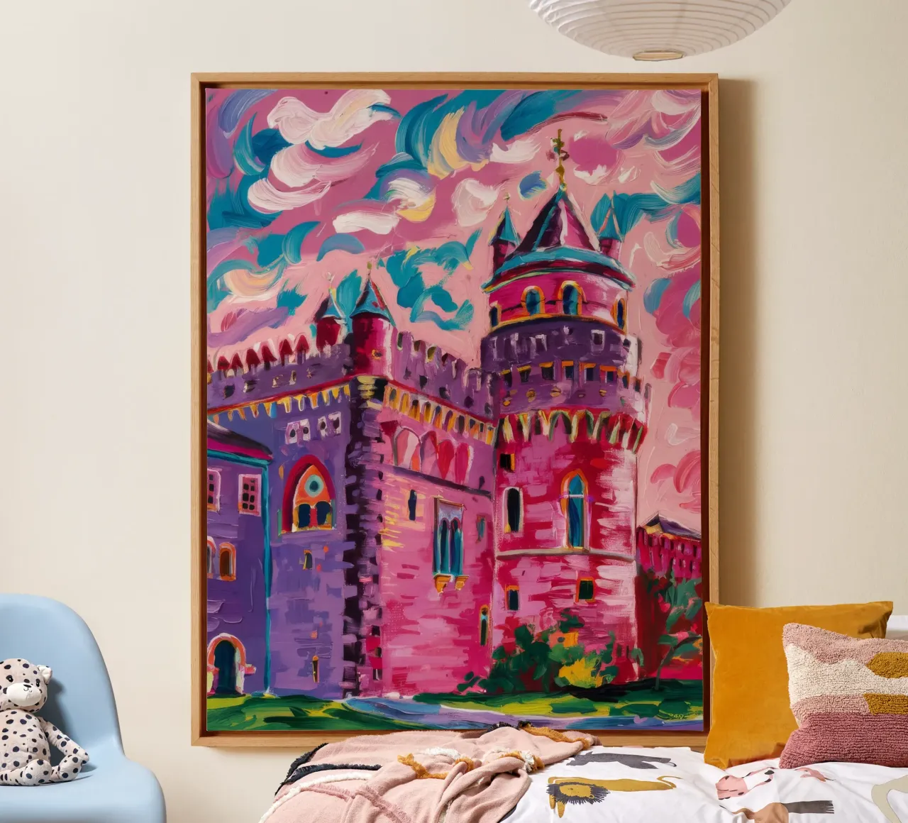 Magenta Castle Fantasy tela con Cornice a cassetta da Lush Essence