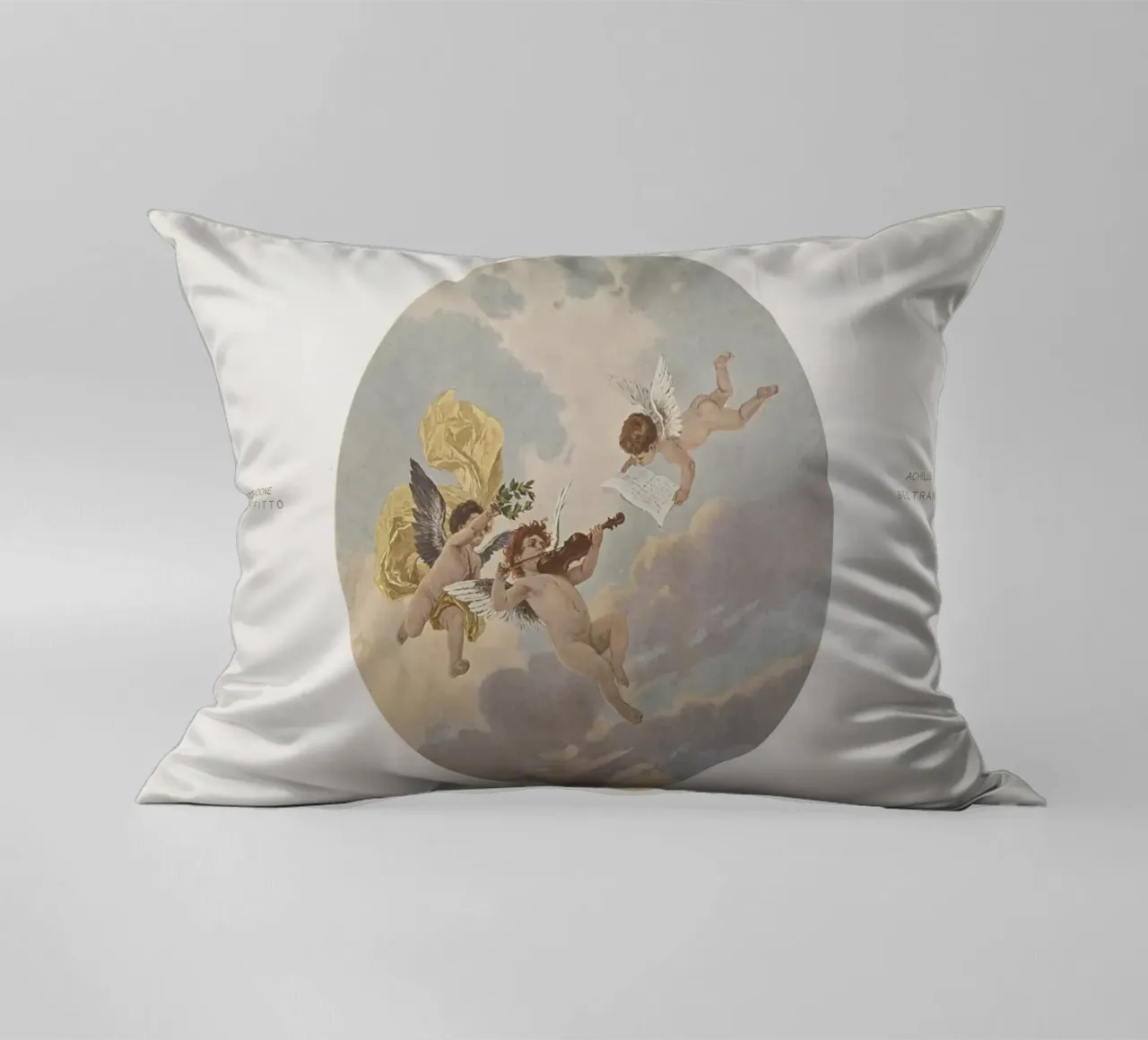 Cherubini di Achille Beltrame - Arte da soffitto neoclassica d'epoca cuscino da ClubArt