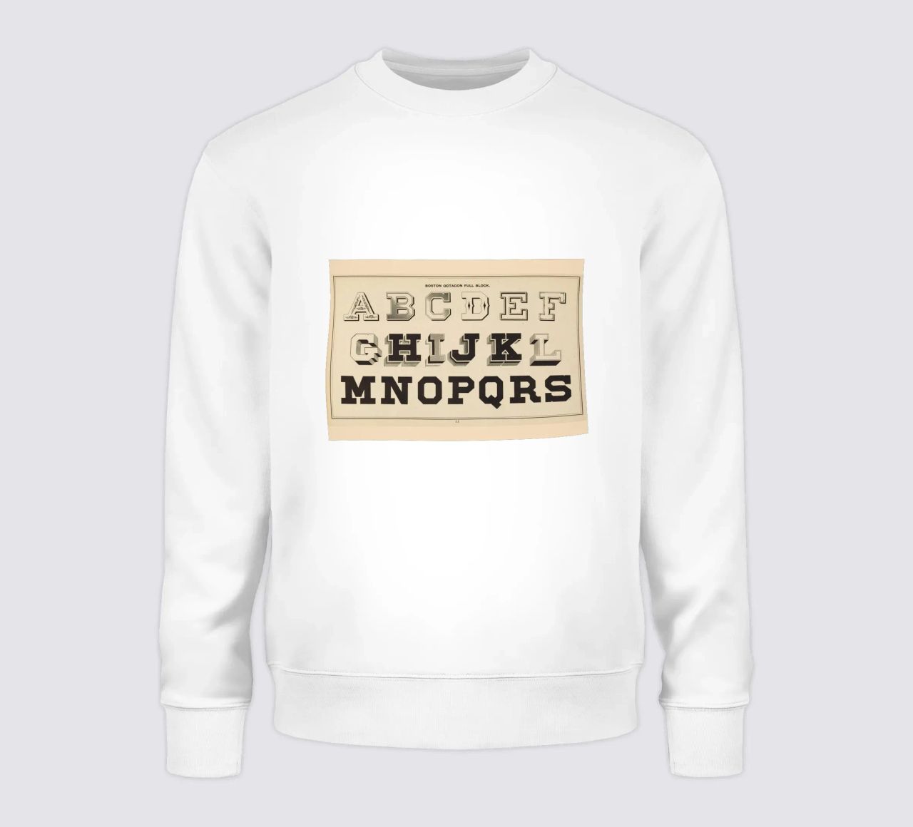 Boston Octagon Full Block Alphabet - Vintage Typography Prin sweatshirt by ClubArt