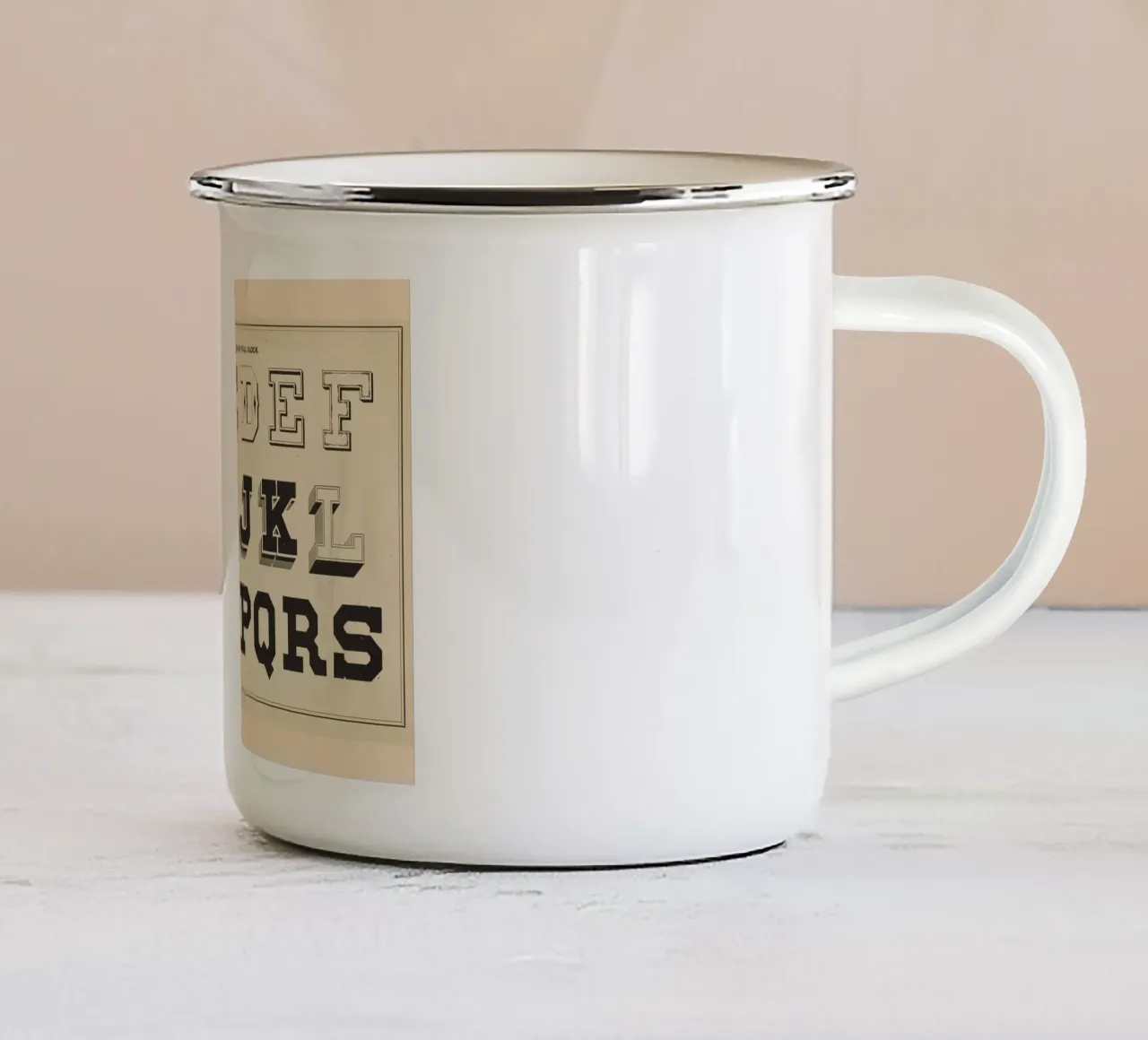 Alfabeto a blocchi completi Boston Octagon - Tipografia vintage Prin tazza in smalto da ClubArt