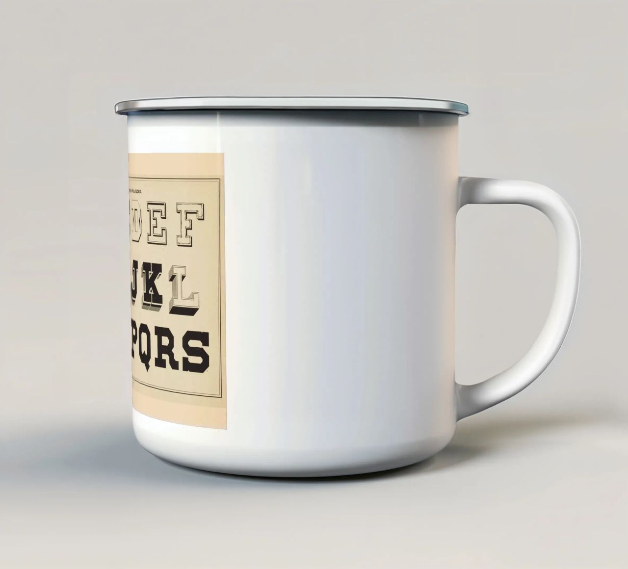 Boston Octagon Full Block Alphabet - Vintage Typography Prin enamel mug by ClubArt