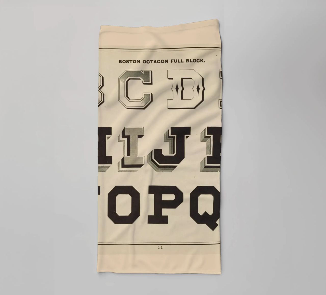 Boston Octagon Full Block Alphabet - Vintage Typography Prin towel by ClubArt