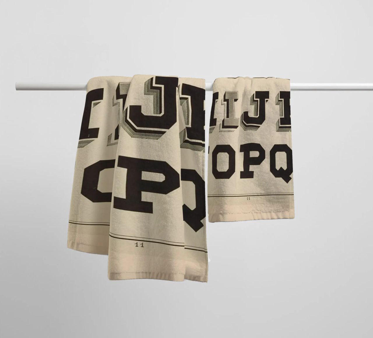 Boston Octagon Full Block Alphabet - Vintage Typography Prin towel by ClubArt