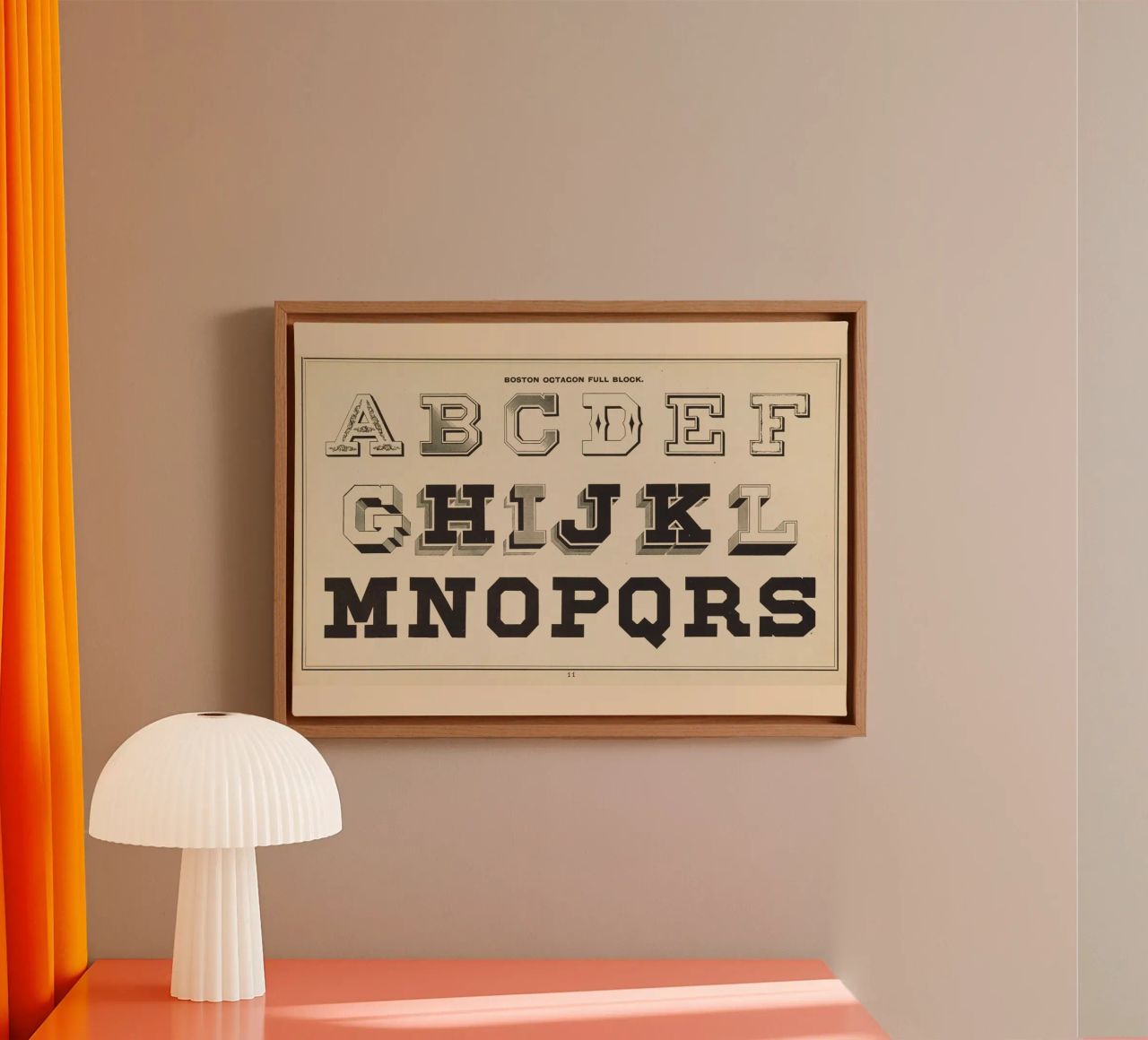 Boston Octagon Full Block Alphabet - Vintage Typography Prin canvas by ClubArt