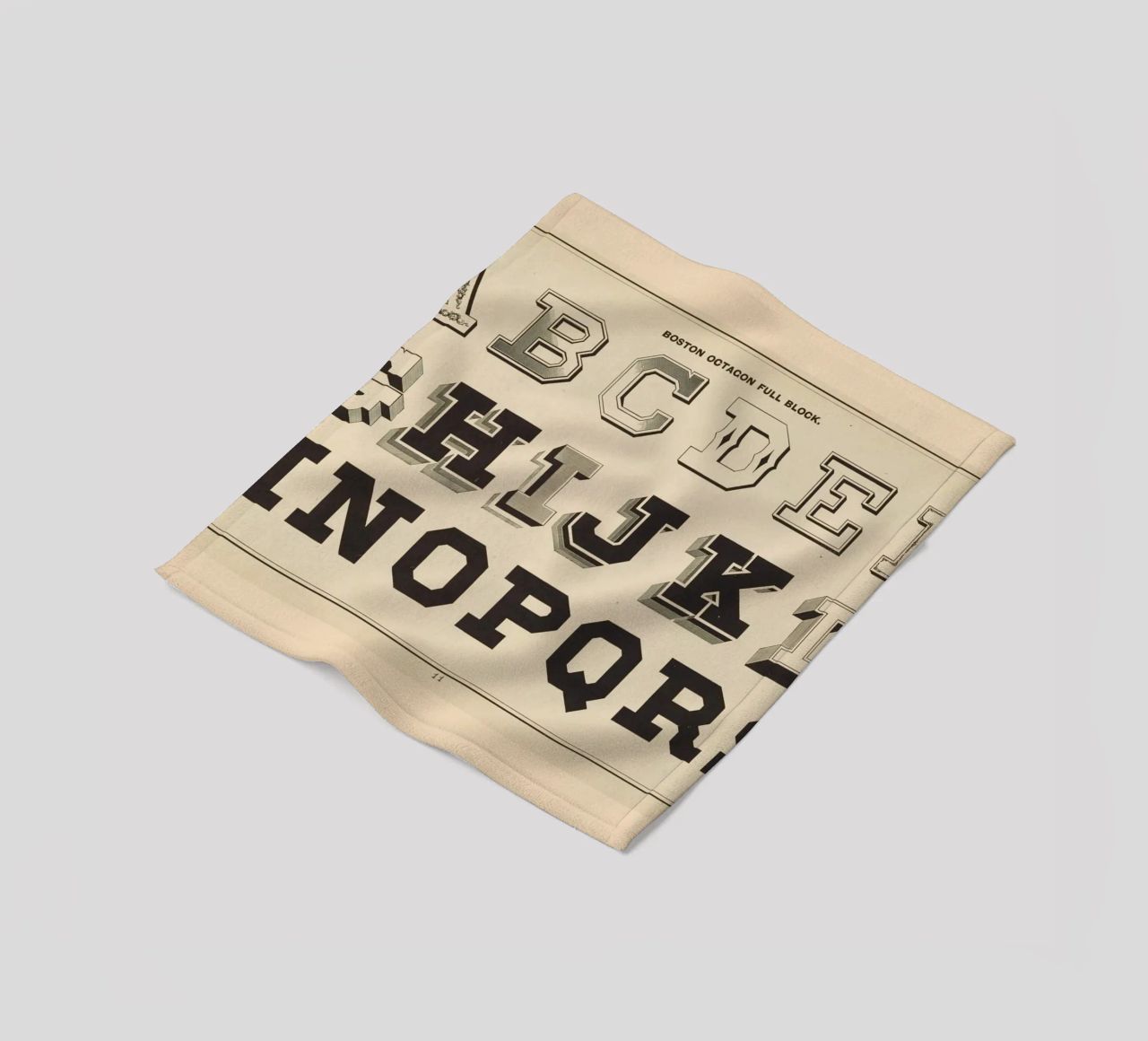 Boston Octagon Full Block Alphabet - Vintage Typography Prin fleece blanket by ClubArt