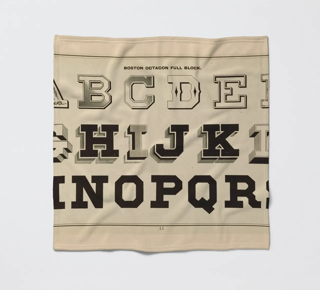 Alfabeto a blocchi completi Boston Octagon - Tipografia vintage Prin coperta in pile da ClubArt