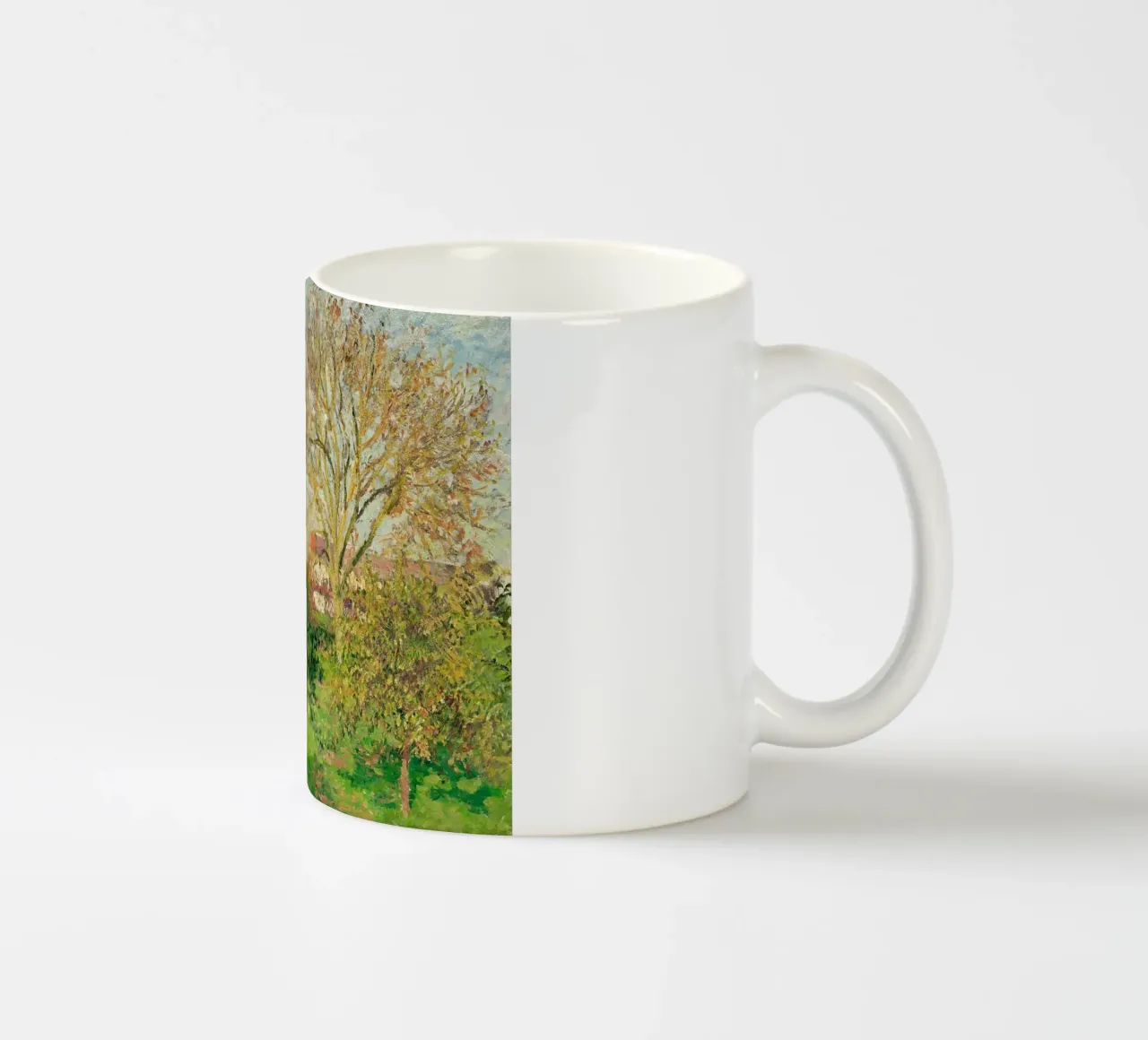 Il grande noce, mattino d'autunno di Camille Pissarro tazza in ceramica da Venus Art