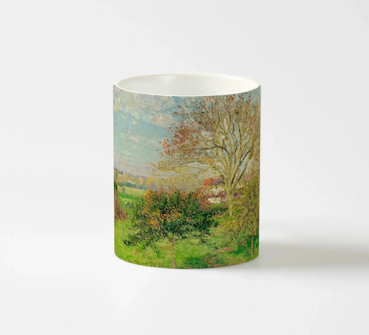 Il grande noce, mattino d'autunno di Camille Pissarro tazza in ceramica da Venus Art
