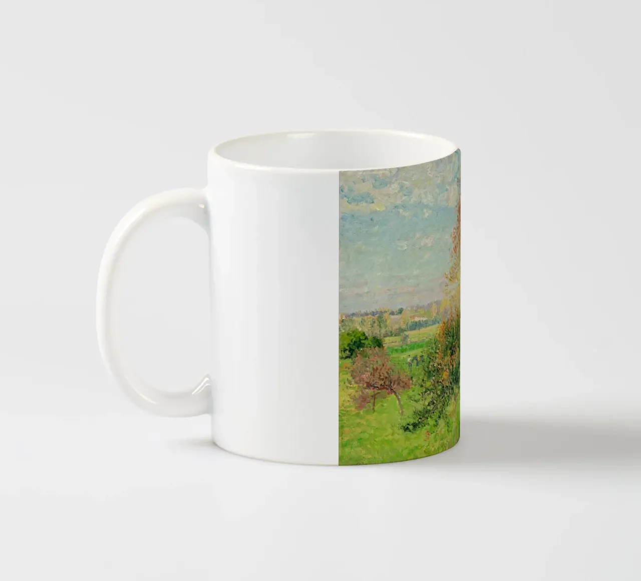 Il grande noce, mattino d'autunno di Camille Pissarro tazza in ceramica da Venus Art