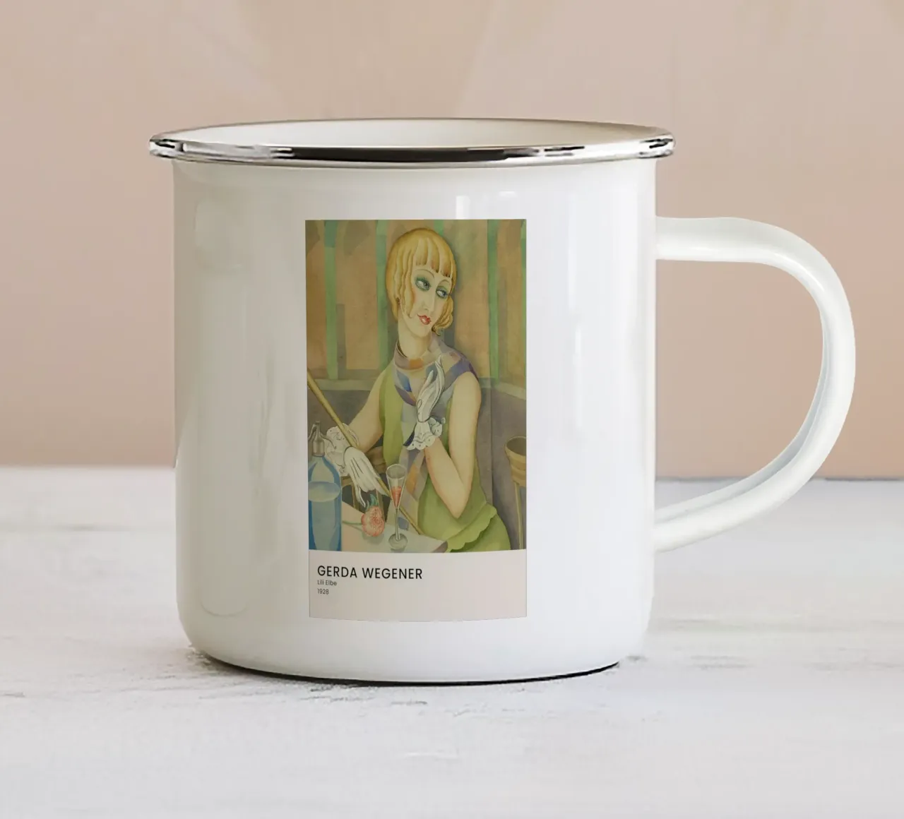 Gerda Wegener - Lili Elbe II tazza in smalto da Vintage by JUNIQE