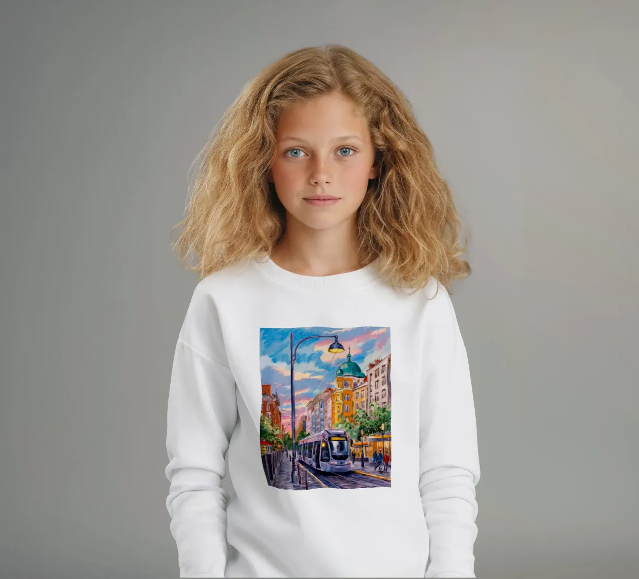Urban Tram Twilight kids sweatshirt by Lush Essence