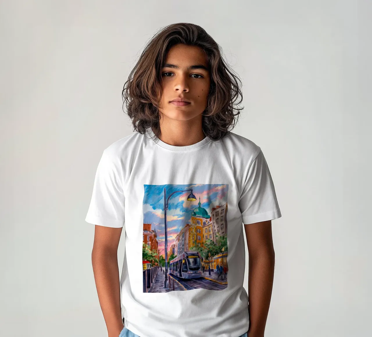 Urban Tram Twilight kids t-shirt by Lush Essence