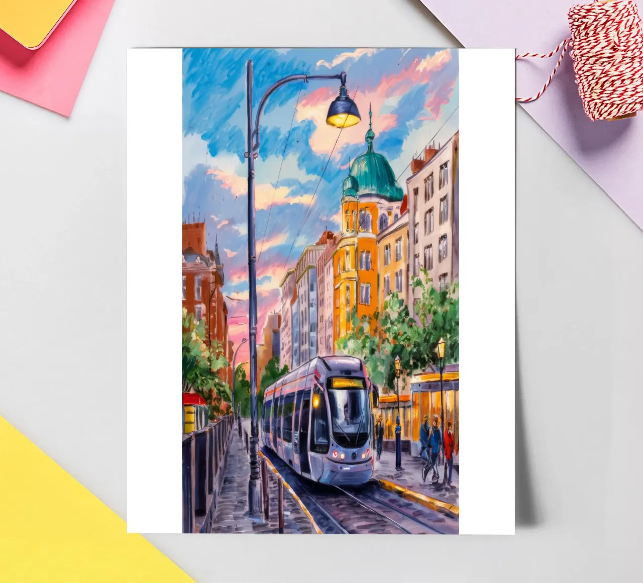 Urban Tram Twilight sticker sheet by Lush Essence
