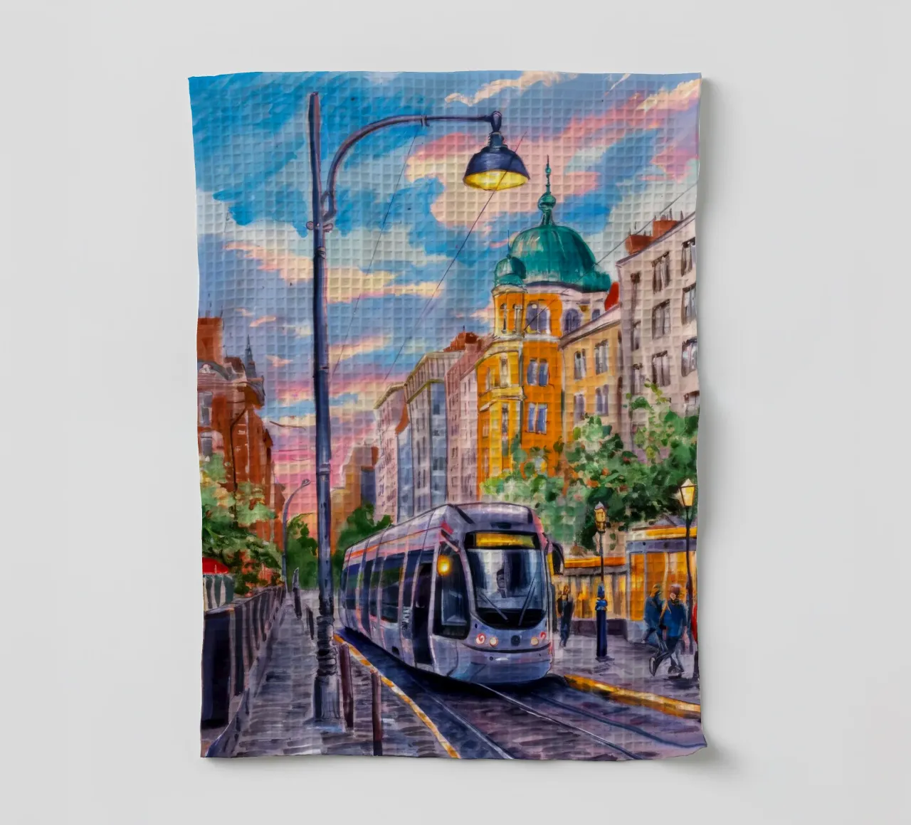Tram urbain crépusculaire torchon de Lush Essence