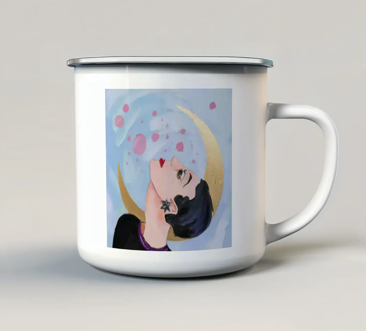 Salita della Perla Lunare tazza in smalto da Vivid Reverie