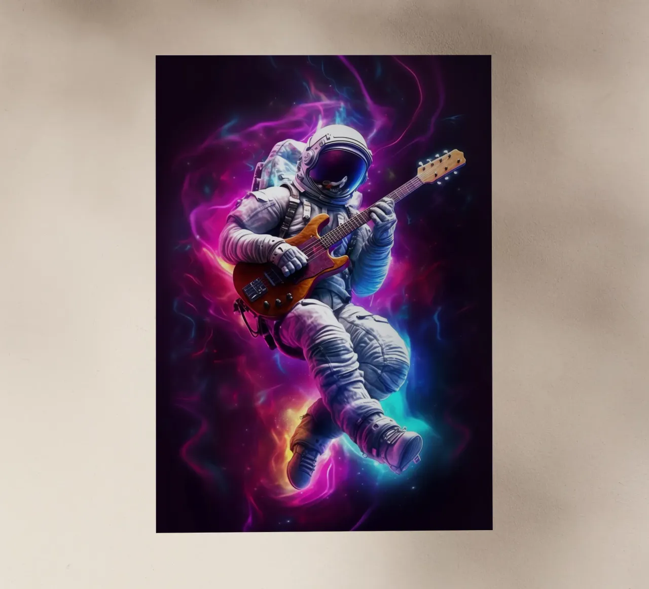 Astronauta suona la chitarra pellicola backlit da Fleur de Lys