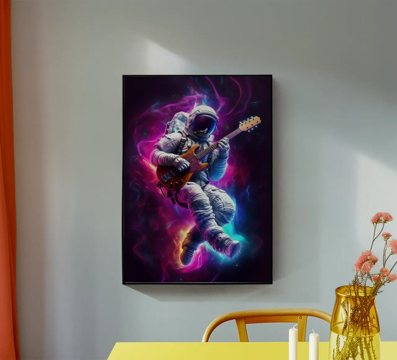 Astronauta suona la chitarra plexiglass da Fleur de Lys