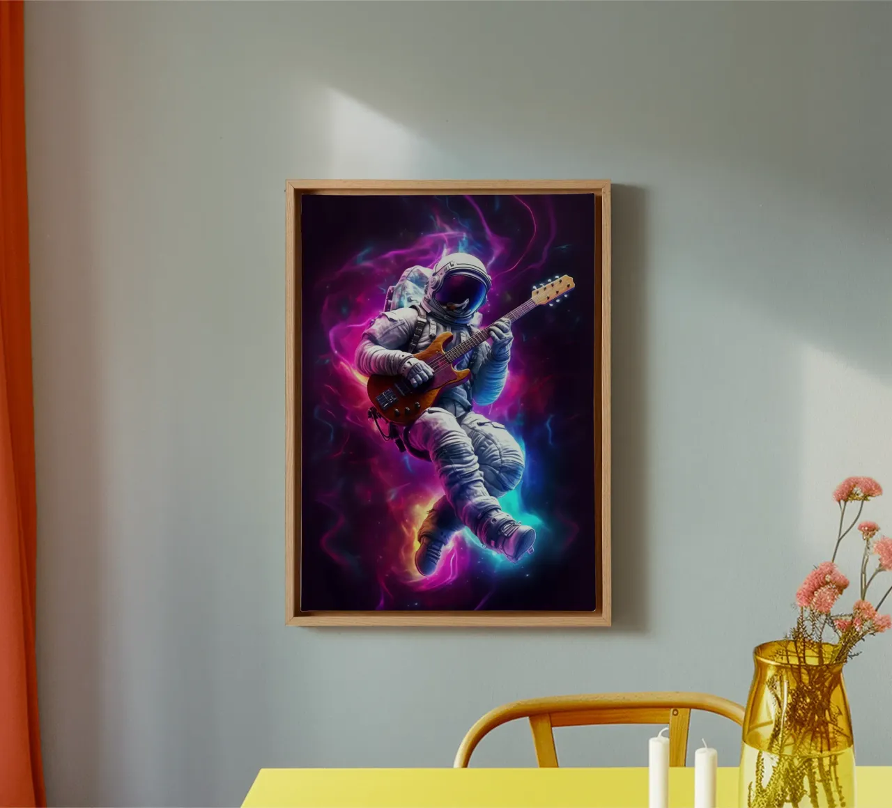 Astronaut spielt Gitarre Leinwand von Fleur de Lys